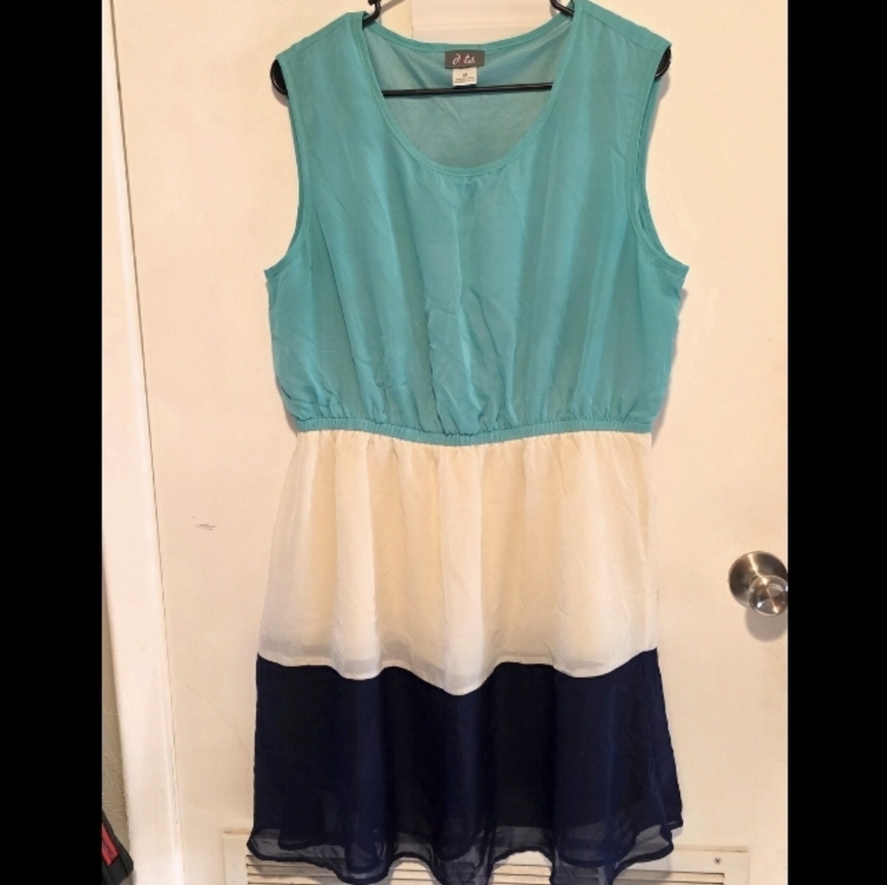 DOTS - Blue and Cream Kids Dress - Size :: 1X